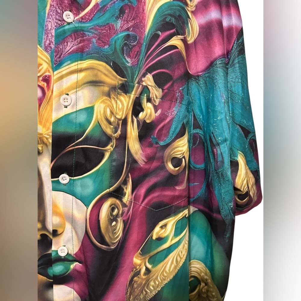 Colorful Mask Print Shirt - Picture 13 of 14